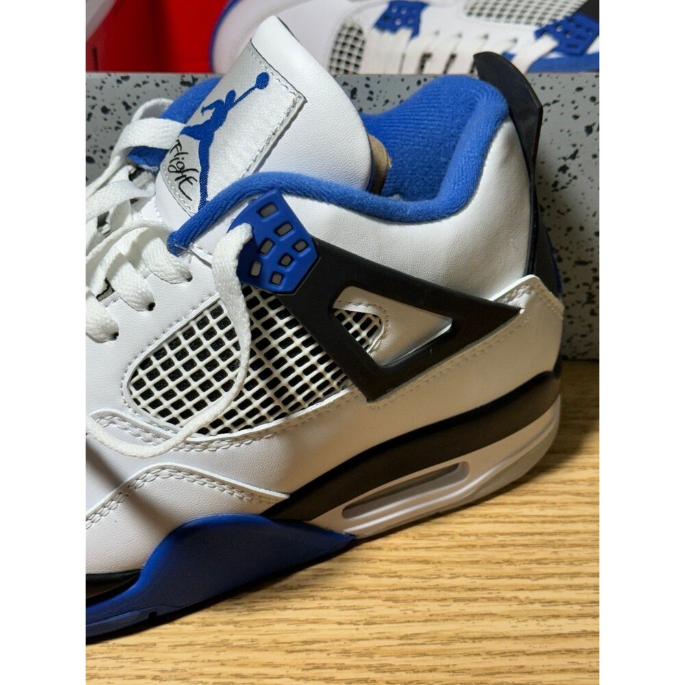 Nike Air Jordan 4 Retro Mid Motorsports 308497-117 Mens SZ 10 White Blue Sneaker - Picture 9 of 12